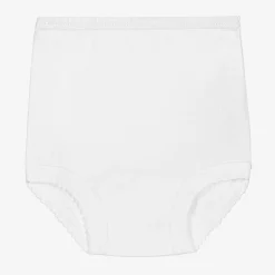 White Cotton Frilly Pants