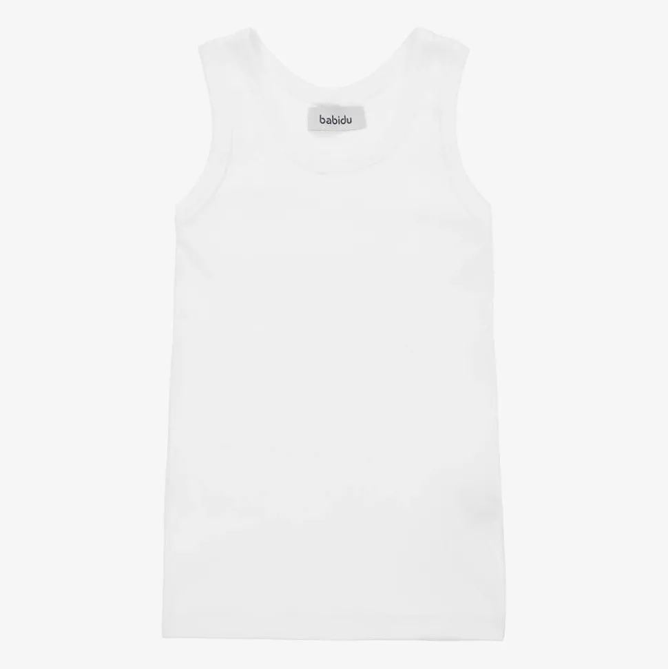 White Cotton Jersey Vest