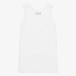 White Cotton Jersey Vest