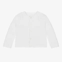 White Cotton Knit Cardigan