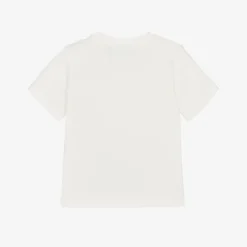 White Cotton Leopard Print Baby T-Shirt