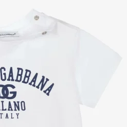 White Cotton Milano Logo Baby T-Shirt