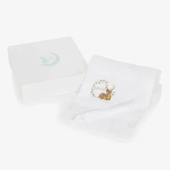 White Cotton Personalised Reindeer Blanket (88cm)