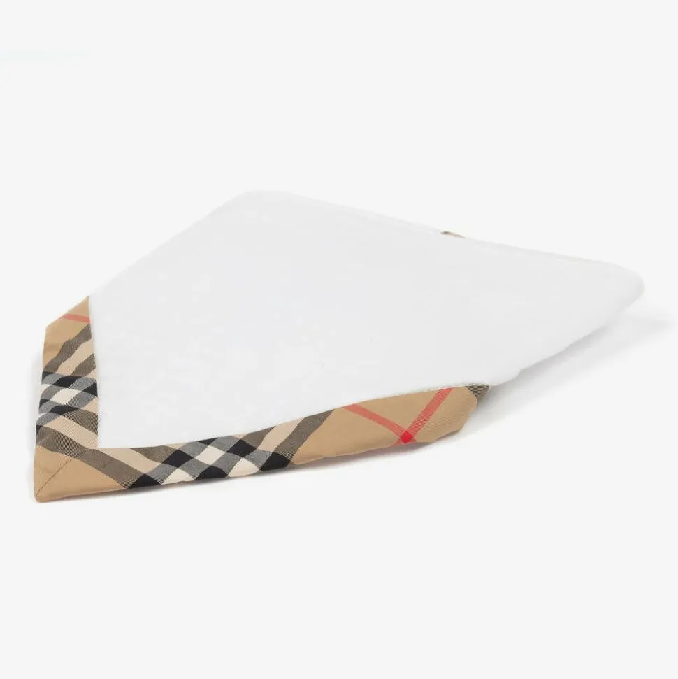 White Cotton Vintage Check Bib Gift Set