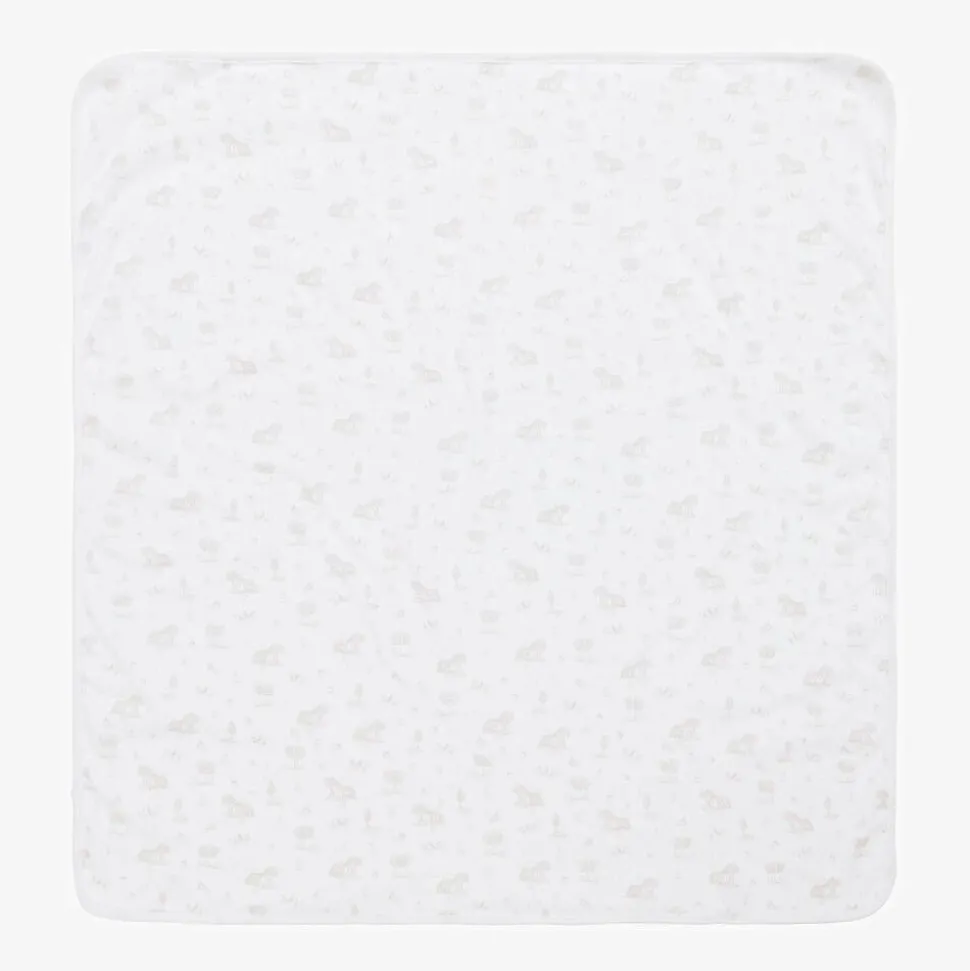 White Farm Print Baby Blanket (77cm)