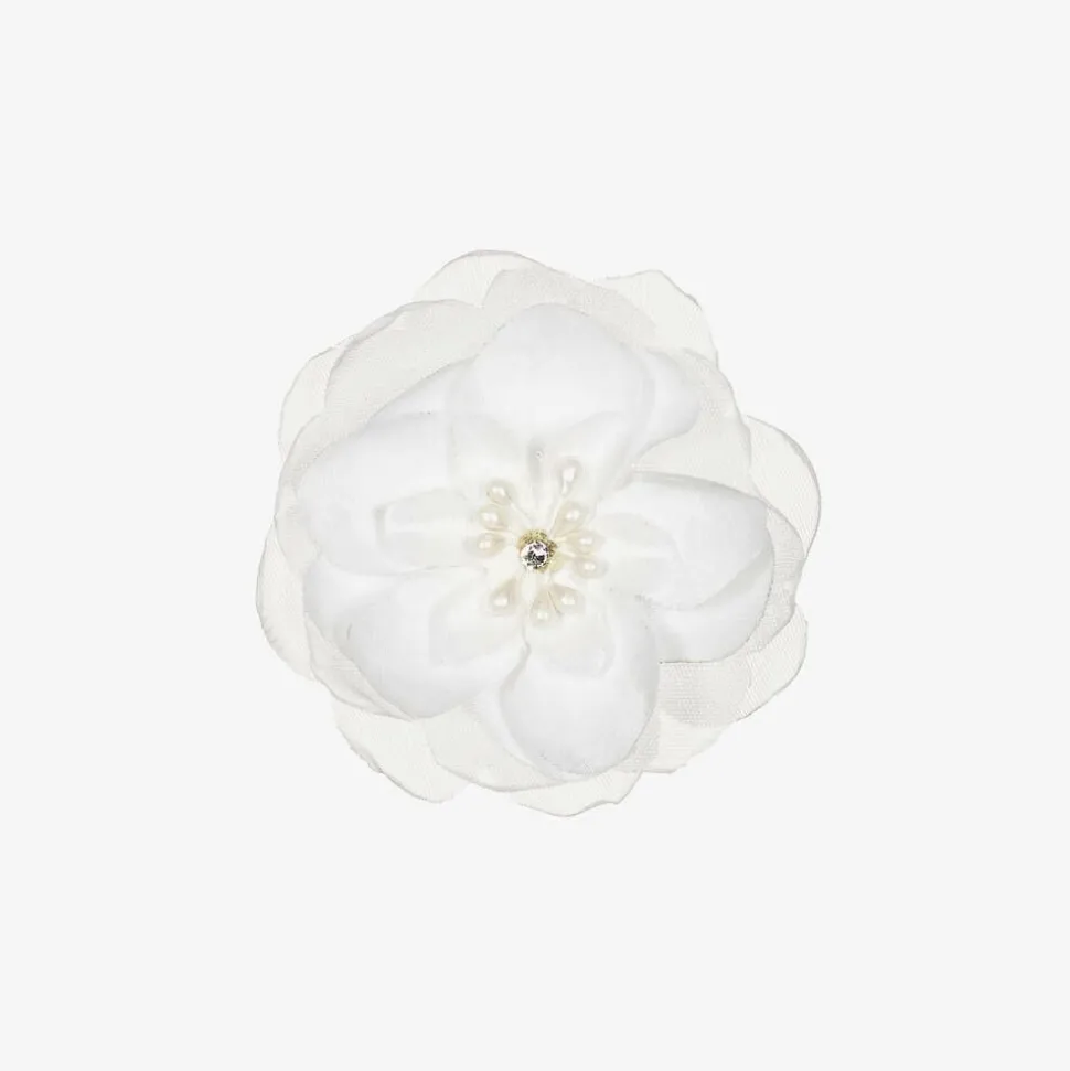 White Floral Hair Clip (7cm)