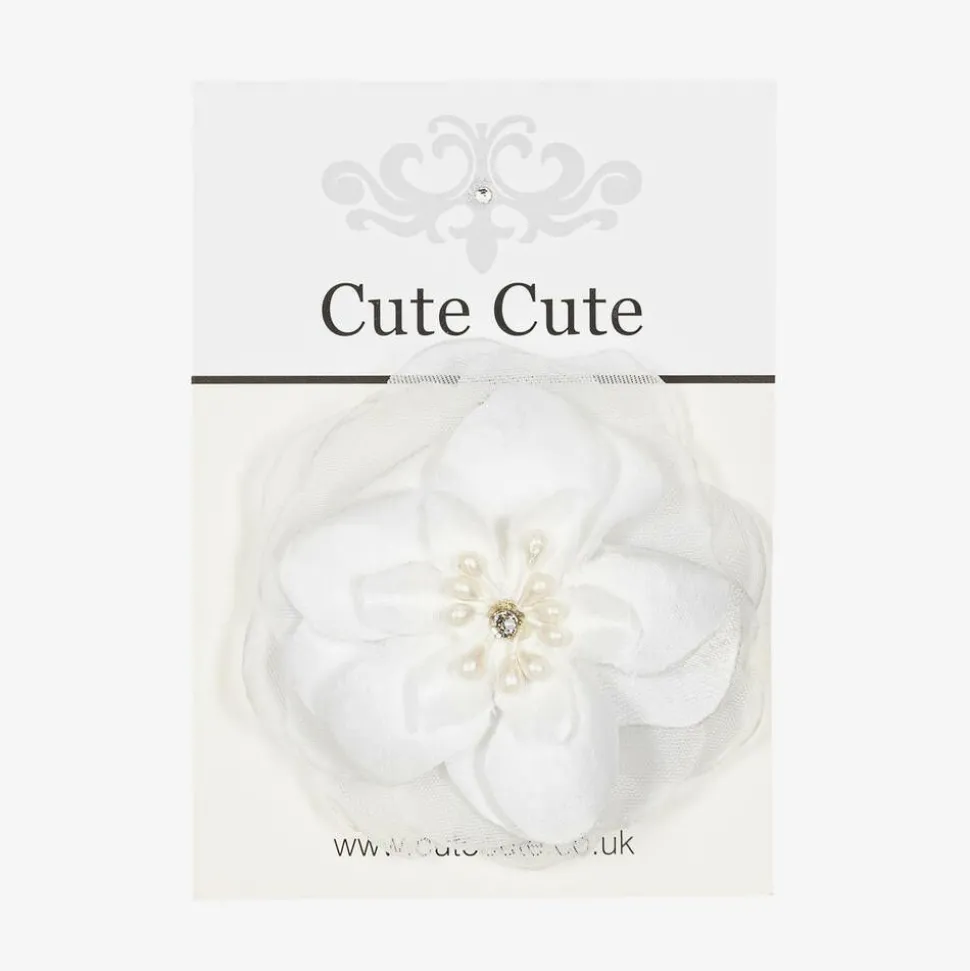 White Floral Hair Clip (7cm)