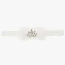 White Fur & Diamanté Headband