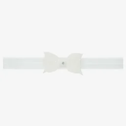 White Glitter Bow Headband