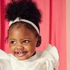 White Glitter Bow Headband