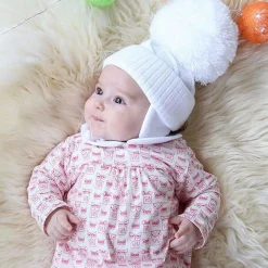 White Jim Giant Pom-Pom Hat