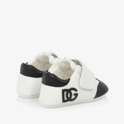 White Leather DG Pre-Walker Trainers