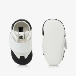 White Leather DG Pre-Walker Trainers