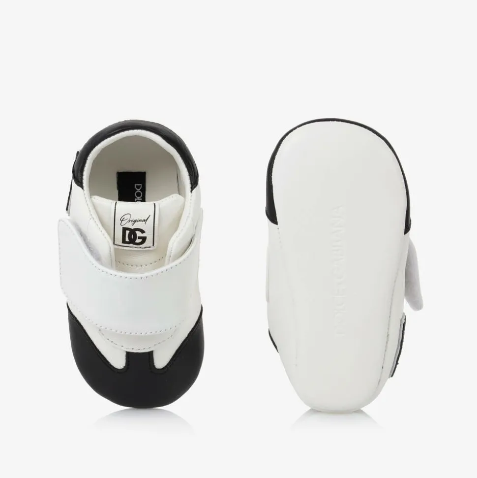 White Leather DG Pre-Walker Trainers
