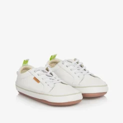 White Leather First Walker Trainers