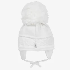 White Malva Giant Pom-Pom Hat