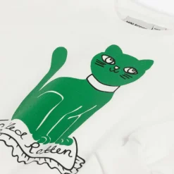 White Organic Cotton Cat Print Sweatshirt