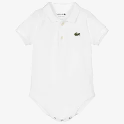 White Organic Cotton Polo Bodysuit