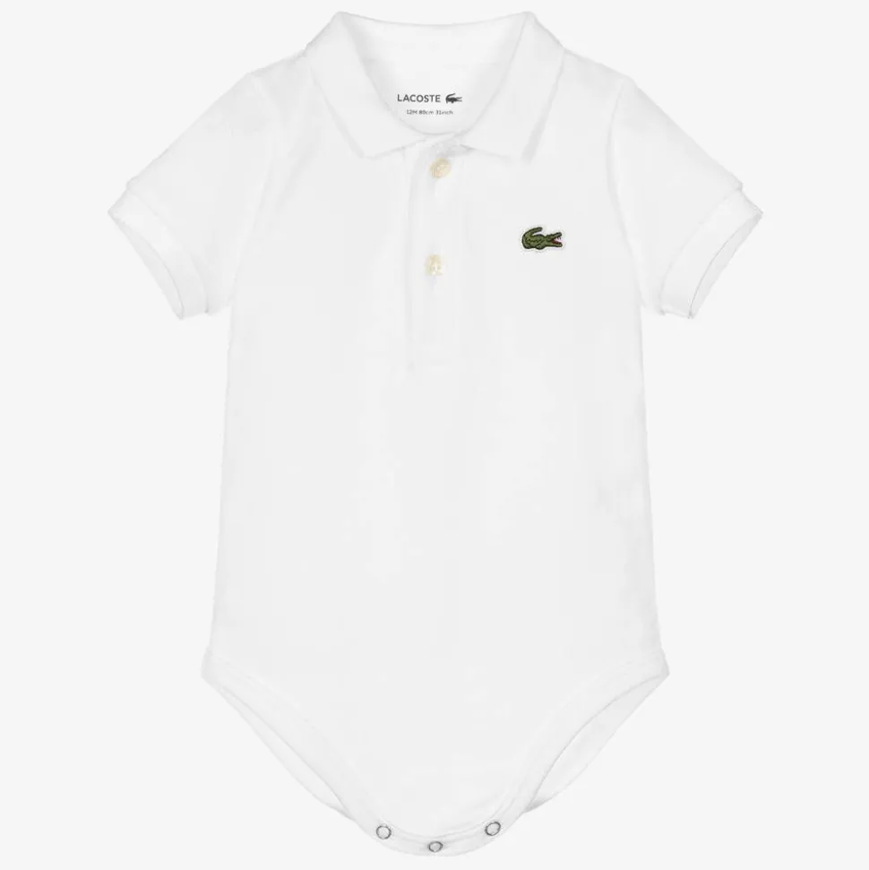 White Organic Cotton Polo Bodysuit