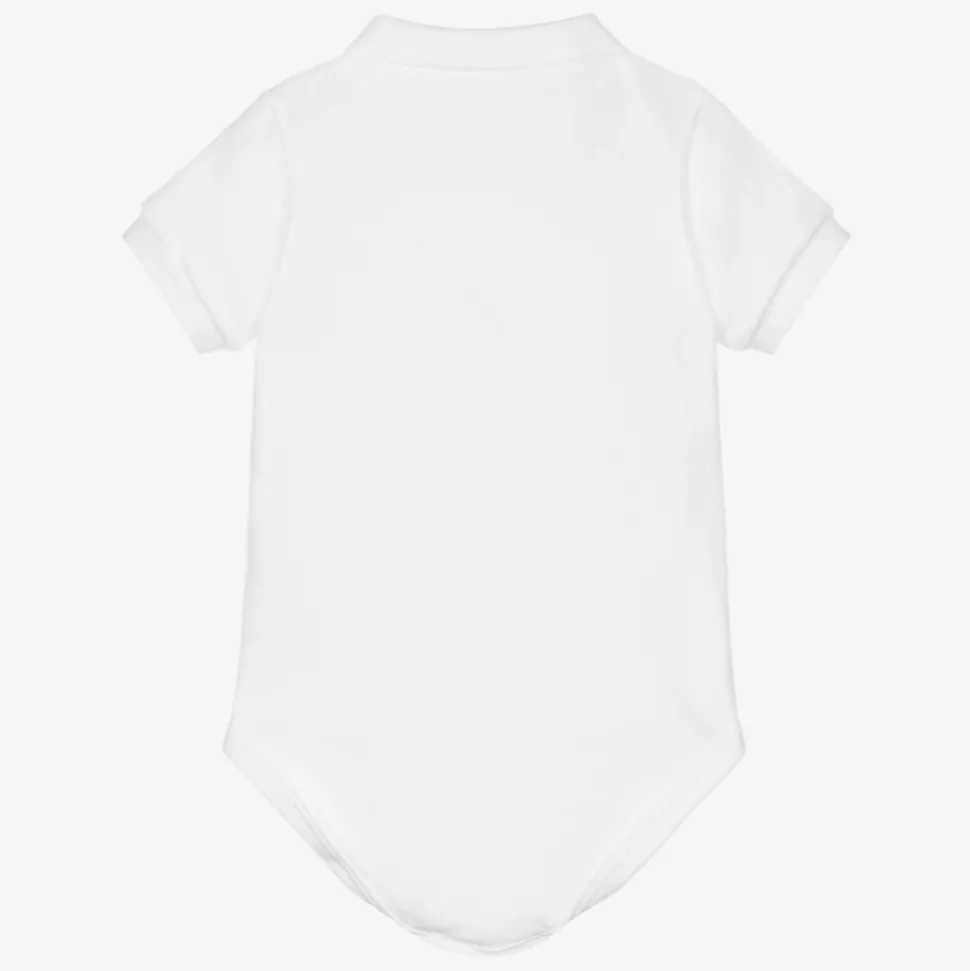 White Organic Cotton Polo Bodysuit