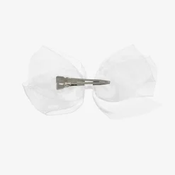 White Organza Bow Clip (12cm)
