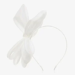 White Organza Bow Hairband