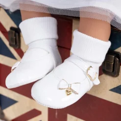 White Patent Pre-Walker Shoes