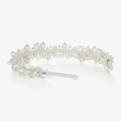 White Pearl & Crystal Hairband