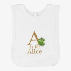 White Personalised 'A' Initial Bib
