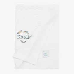 White Personalised Cotton Blanket (88cm)