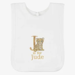 White Personalised 'J' Initial Bib