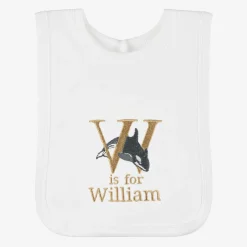 White Personalised 'W' Initial Bib