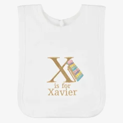 White Personalised 'X' Initial Bib