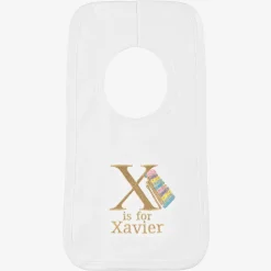 White Personalised 'X' Initial Bib