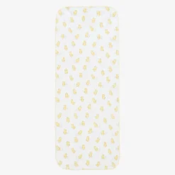 White Pima Cotton Cheery Chicks Burp Cloth (49cm)