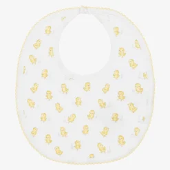 White Pima Cotton Cheery Chicks Bib