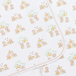 White Pima Cotton Honey Bear Cubs Blanket (73cm)