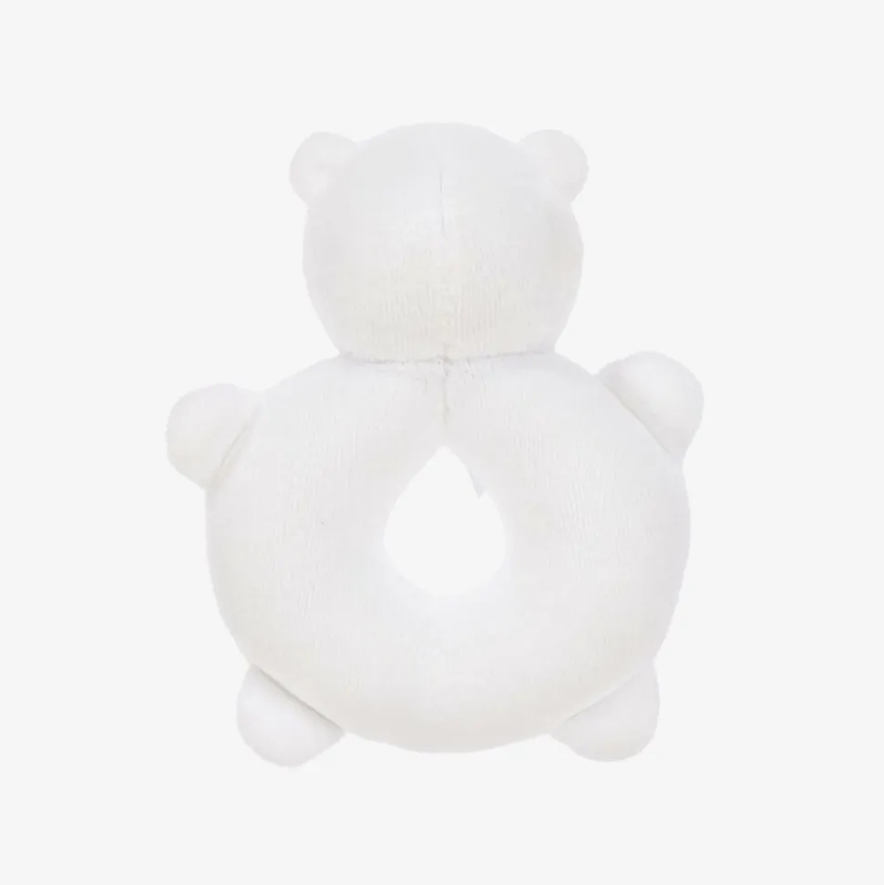White Plush Bear Rattle Toy (14cm)