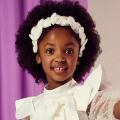 White Satin Flower Hairband