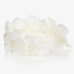 White Satin Flower Hairband