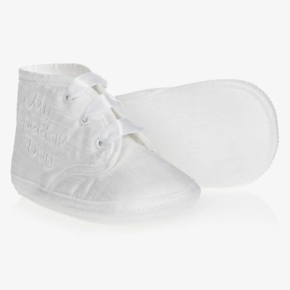 White Silk Pre-Walker Shoes