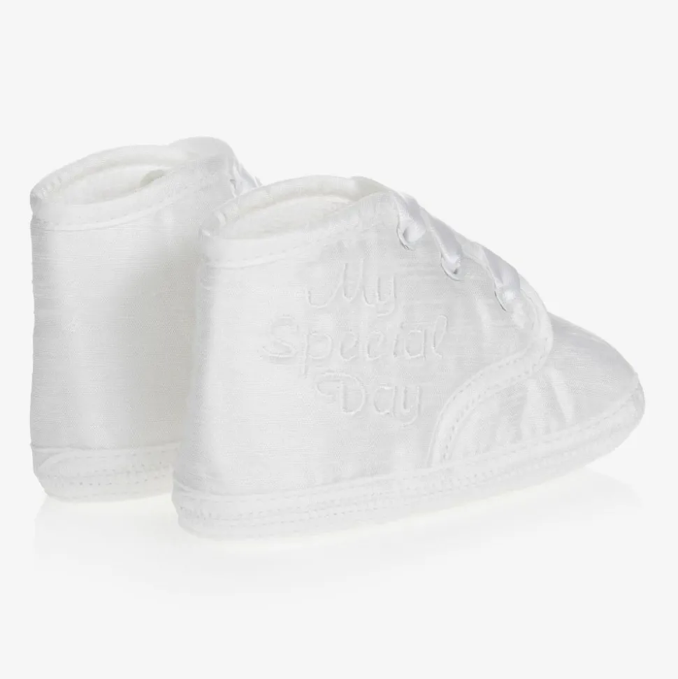 White Silk Pre-Walker Shoes