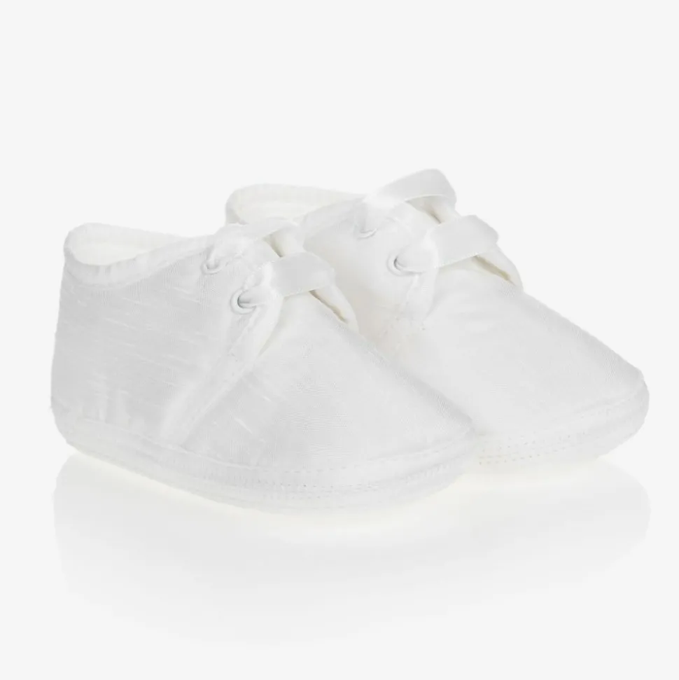 White Silk Pre-Walker Shoes