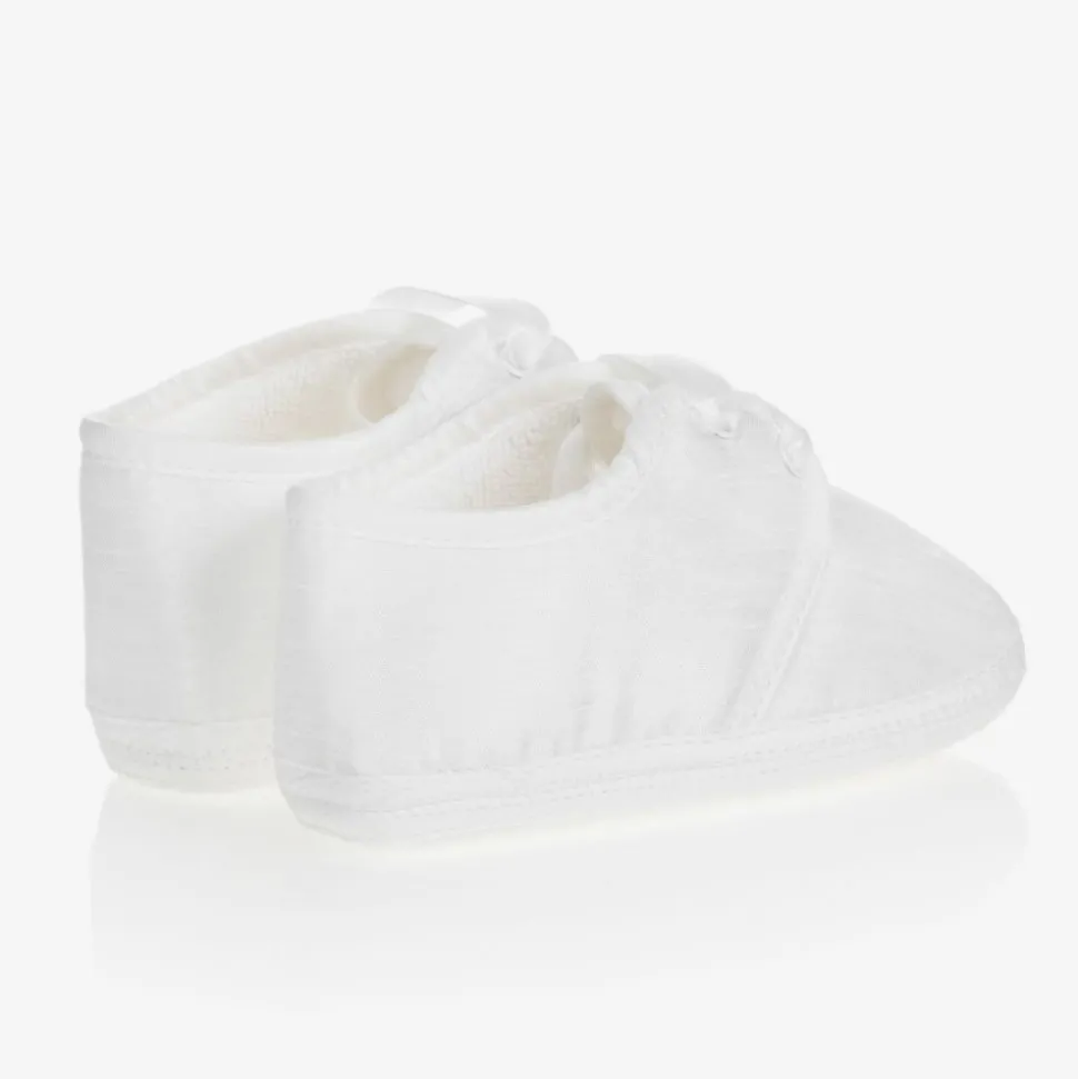 White Silk Pre-Walker Shoes