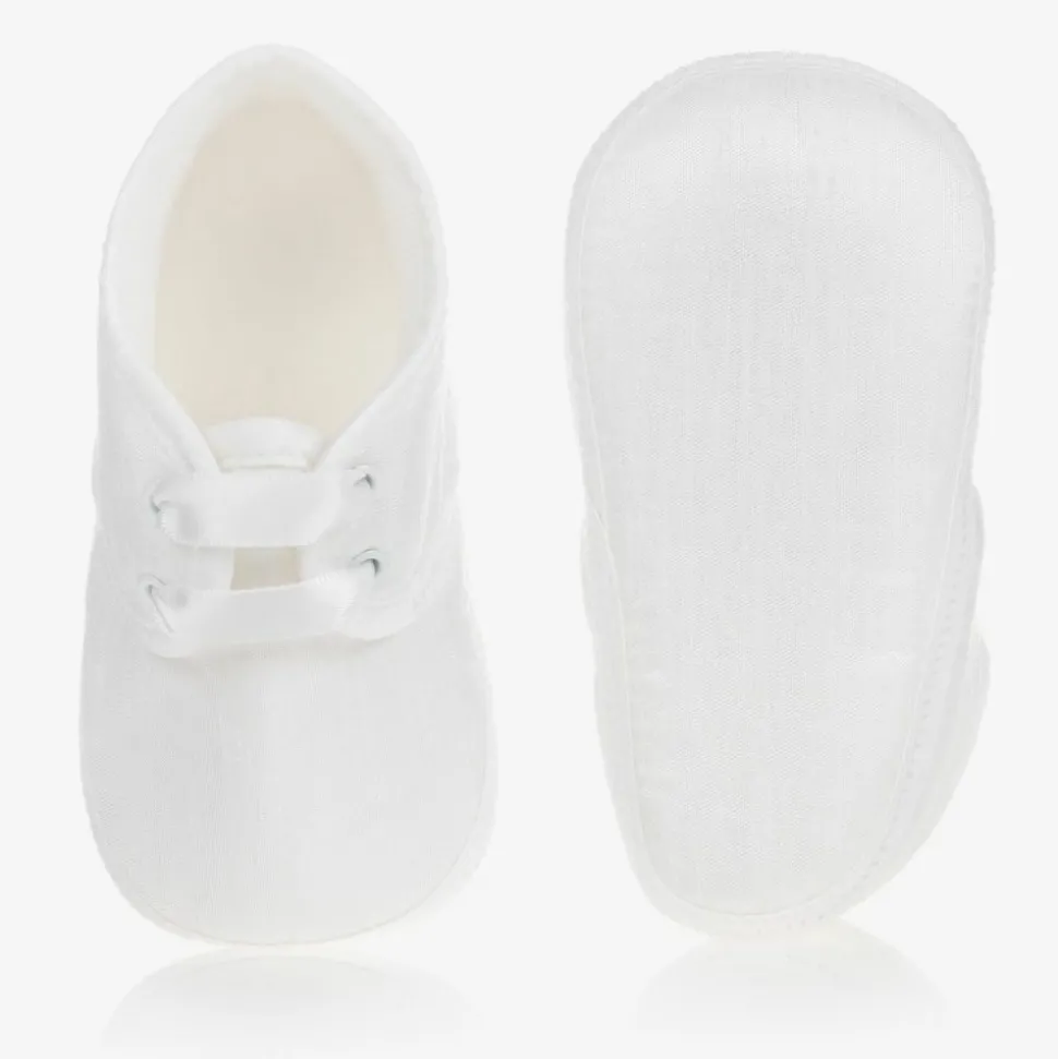White Silk Pre-Walker Shoes