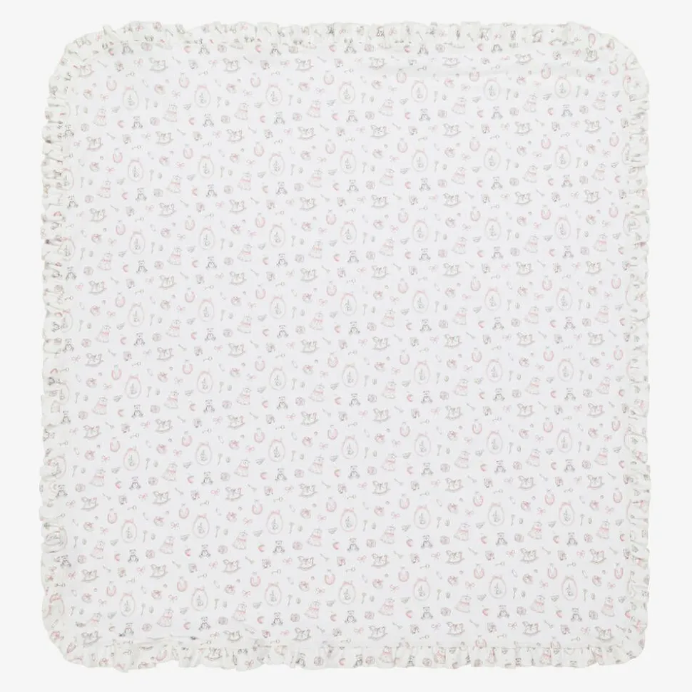 White Supima Cotton Delicate Pink Blanket (80cm)