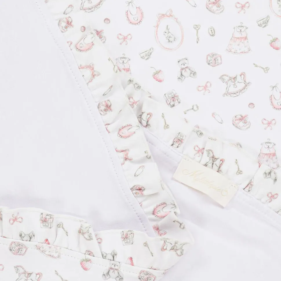 White Supima Cotton Delicate Pink Blanket (80cm)