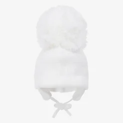 White Tuva Giant Pom-Pom Hat