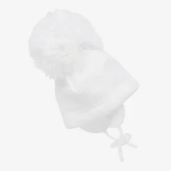 White Tuva Giant Pom-Pom Hat