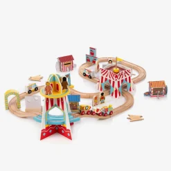 Wooden Fun Fair Train Set (90cm)